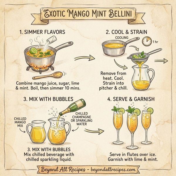 Exotic Mango Mint Bellini instructions