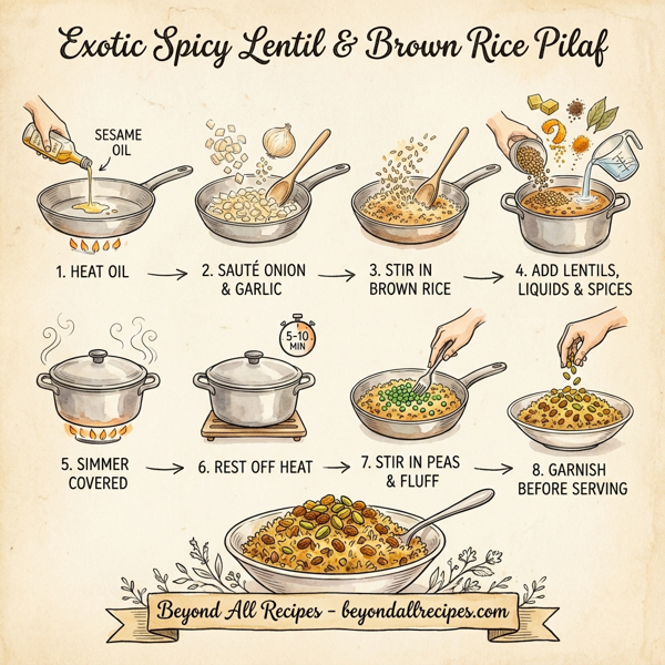 Exotic Spicy Lentil and Brown Rice Pilaf instructions