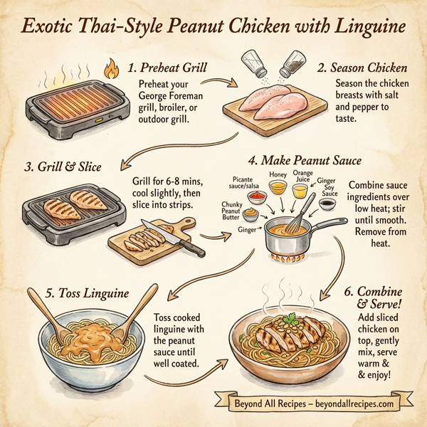 Exotic Thai-Style Peanut Chicken with Linguine instructions