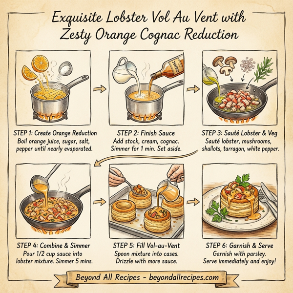 Exquisite Lobster Vol Au Vent with Zesty Orange Cognac Reduction instructions
