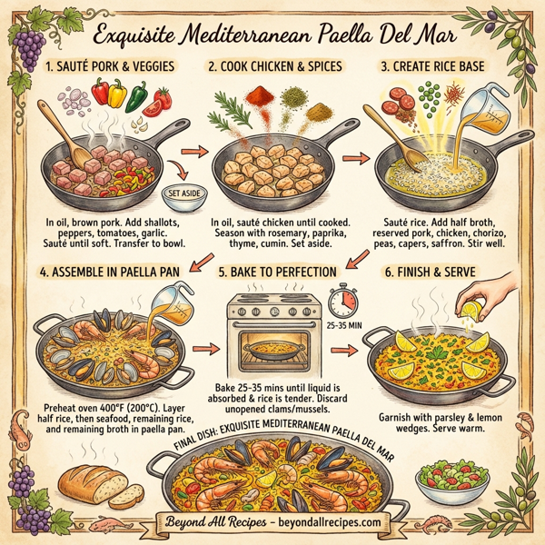 Exquisite Mediterranean Paella Del Mar instructions