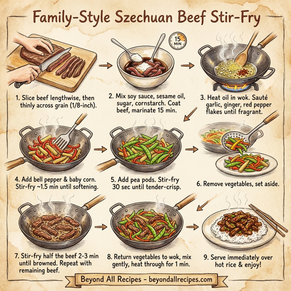 Family-Style Szechuan Beef Stir-Fry instructions