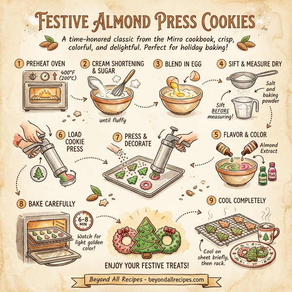 Festive Almond Press Cookies instructions