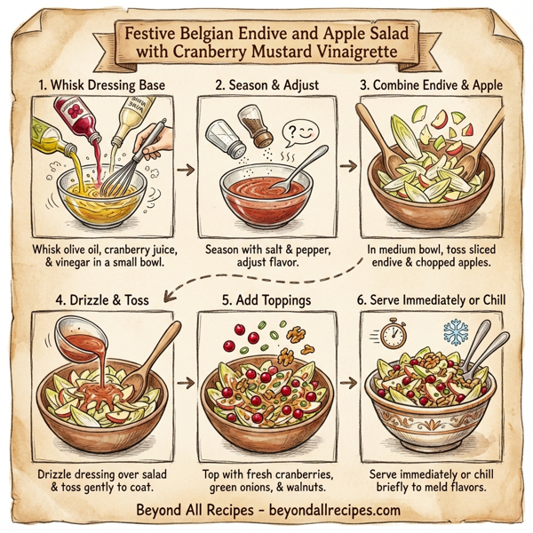 Festive Belgian Endive and Apple Salad with Cranberry Mustard Vinaigrette instructions
