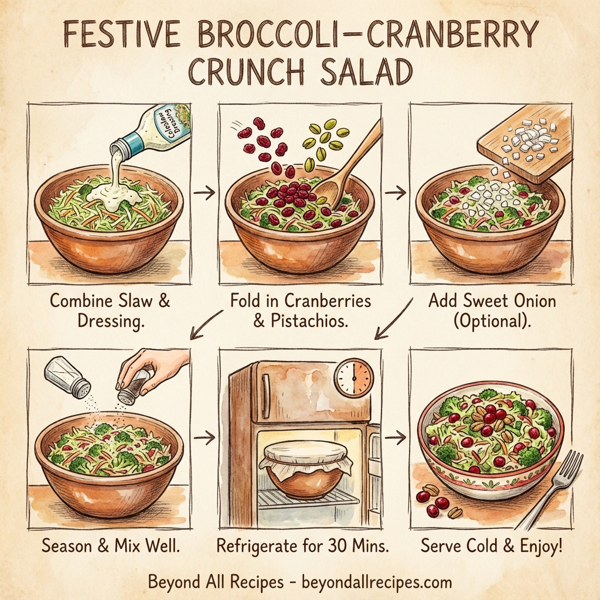 Festive Broccoli-Cranberry Crunch Salad instructions
