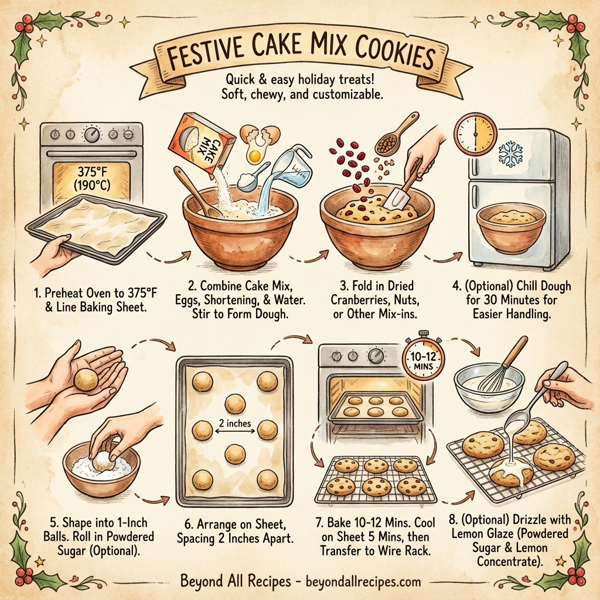 Festive Cake Mix Cookies instructions