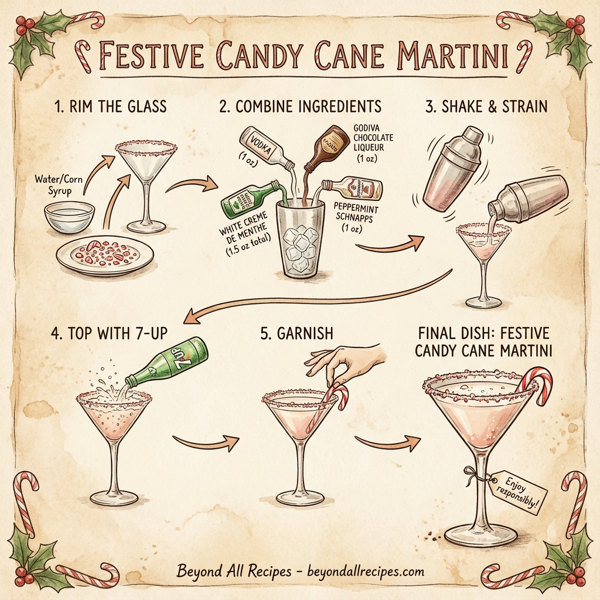 Festive Candy Cane Martini instructions