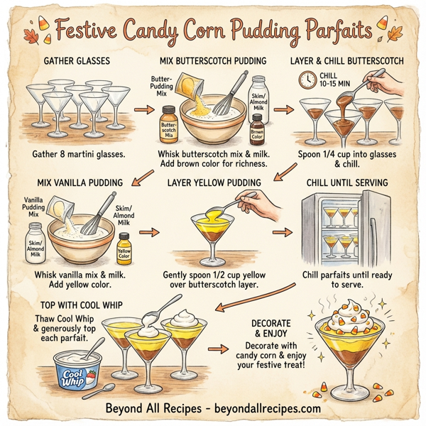 Festive Candy Corn Pudding Parfaits instructions