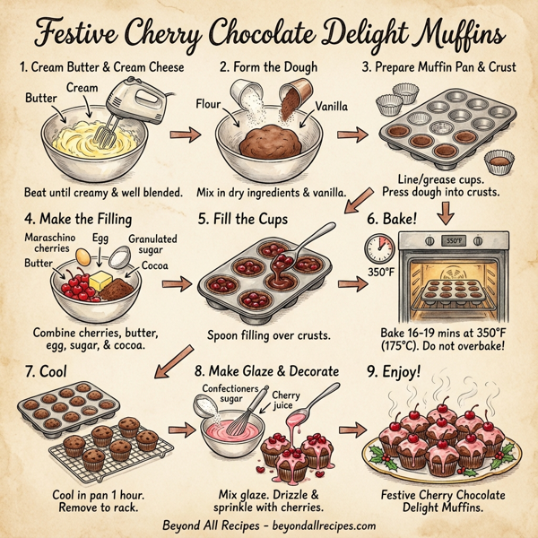 Festive Cherry Chocolate Delight Muffins instructions