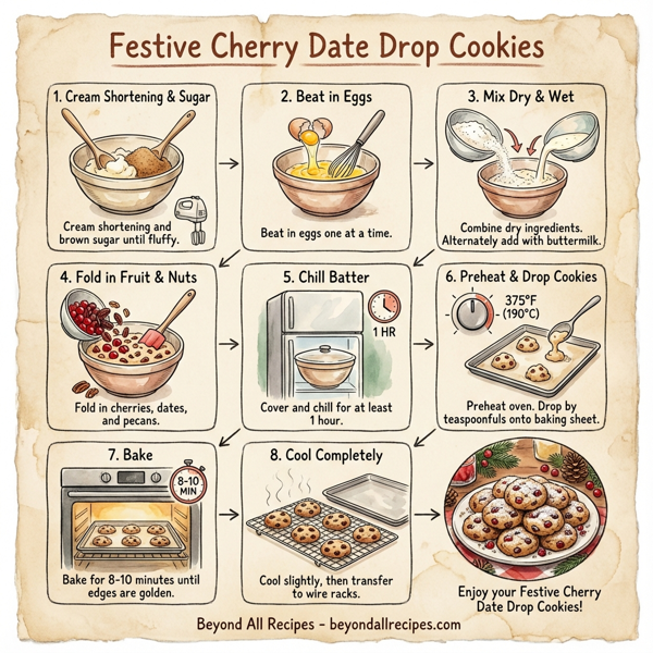 Festive Cherry Date Drop Cookies instructions