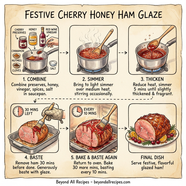 Festive Cherry Honey Ham Glaze instructions