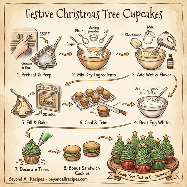Festive Christmas Tree Cupcakes instructions