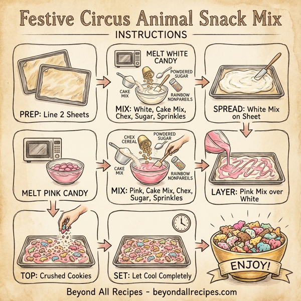 Festive Circus Animal Snack Mix instructions