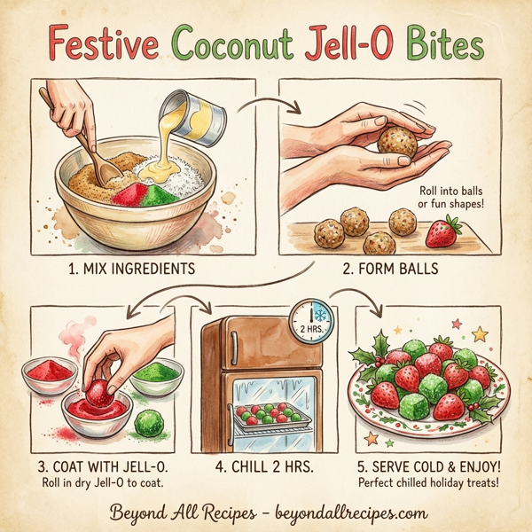 Festive Coconut Jell-O Bites instructions