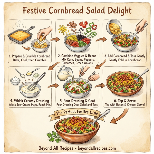Festive Cornbread Salad Delight instructions