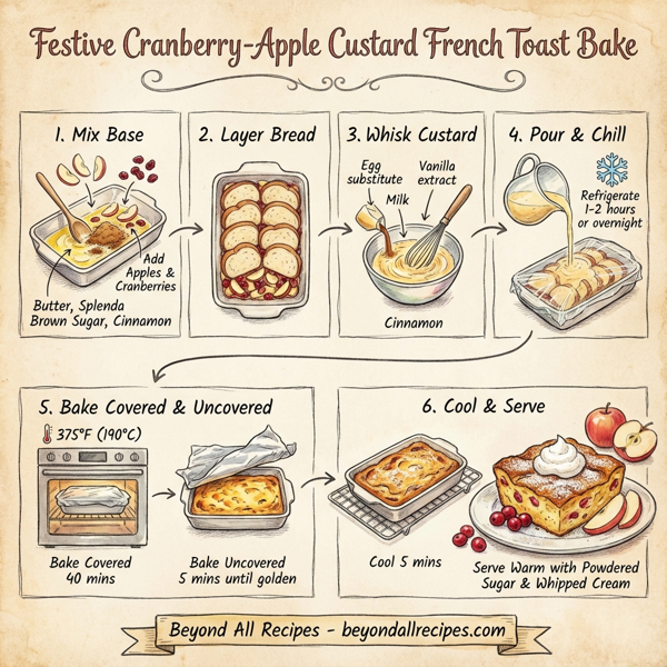 Festive Cranberry-Apple Custard French Toast Bake instructions