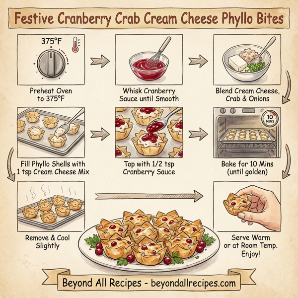 Festive Cranberry Crab Cream Cheese Phyllo Bites instructions