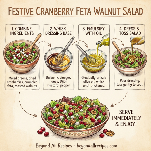 Festive Cranberry Feta Walnut Salad instructions