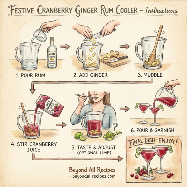 Festive Cranberry Ginger Rum Cooler instructions
