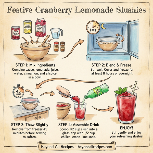 Festive Cranberry Lemonade Slushies instructions