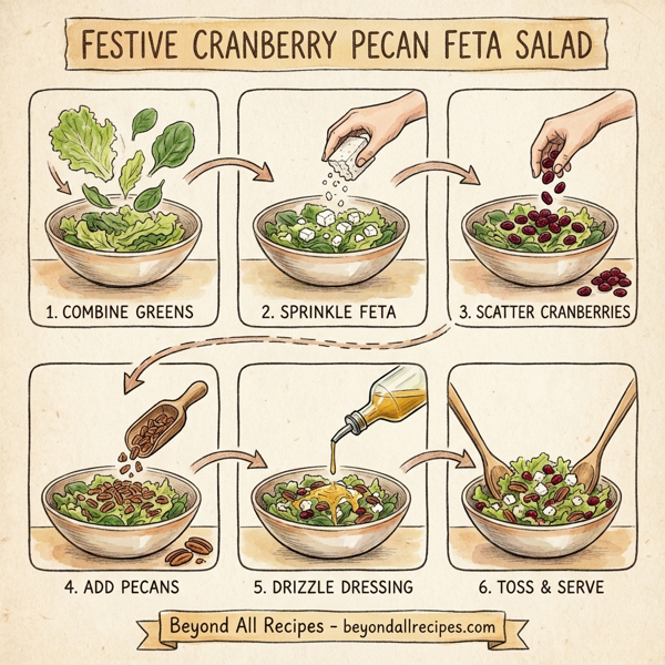 Festive Cranberry Pecan Feta Salad instructions