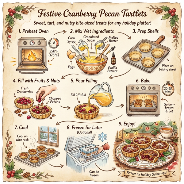 Festive Cranberry Pecan Tartlets instructions