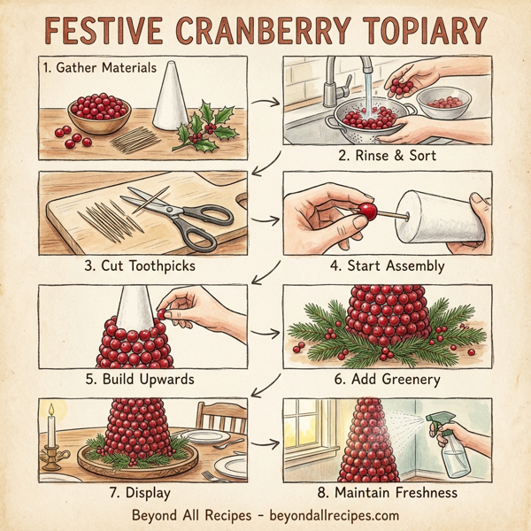 Festive Cranberry Topiary instructions