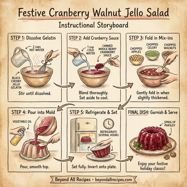 Festive Cranberry Walnut Jello Salad instructions