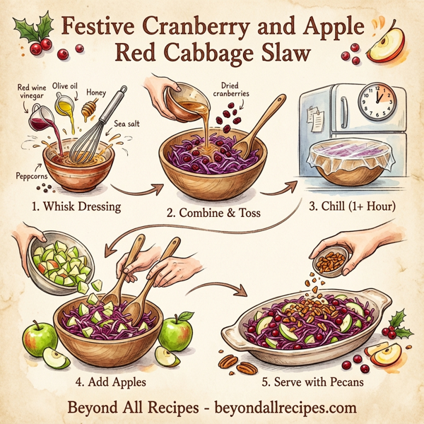 Festive Cranberry and Apple Red Cabbage Slaw instructions
