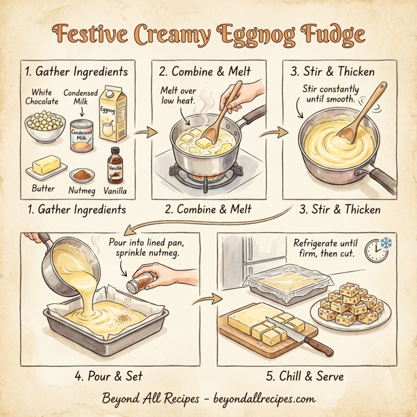 Festive Creamy Eggnog Fudge instructions