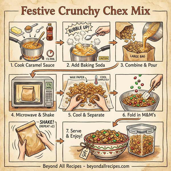 Festive Crunchy Chex Mix instructions