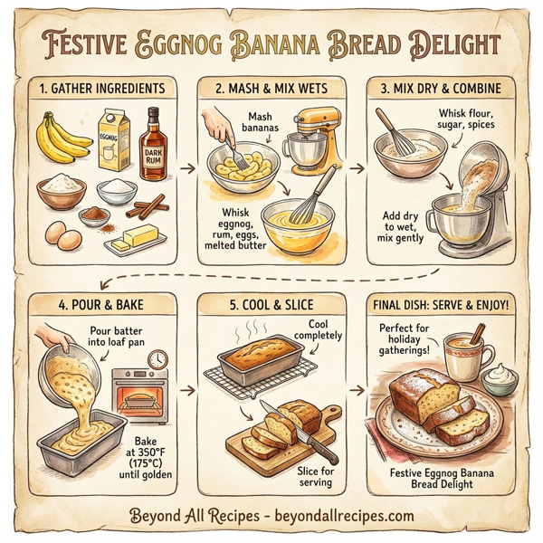 Festive Eggnog Banana Bread Delight instructions