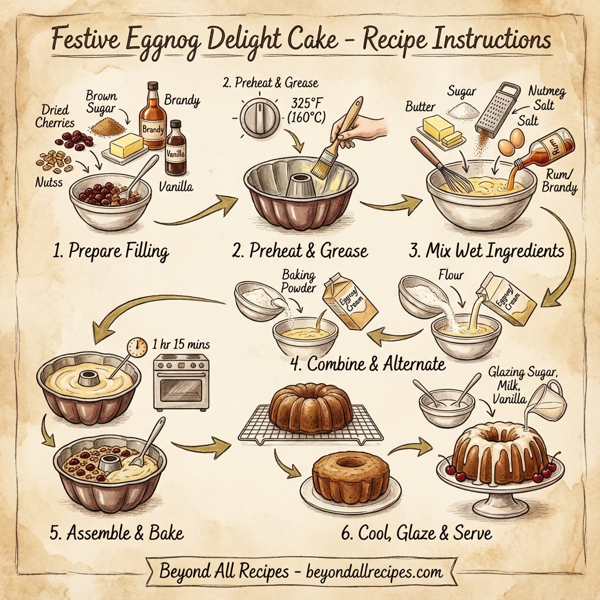 Festive Eggnog Delight Cake instructions