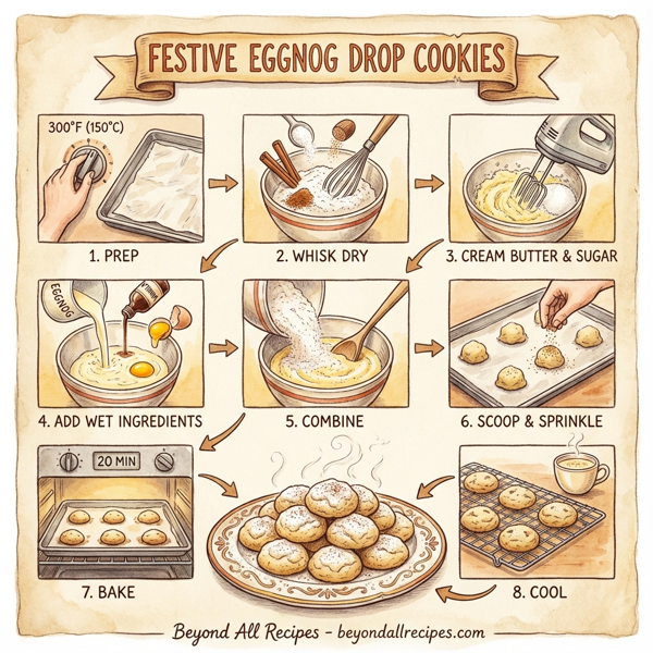 Festive Eggnog Drop Cookies instructions