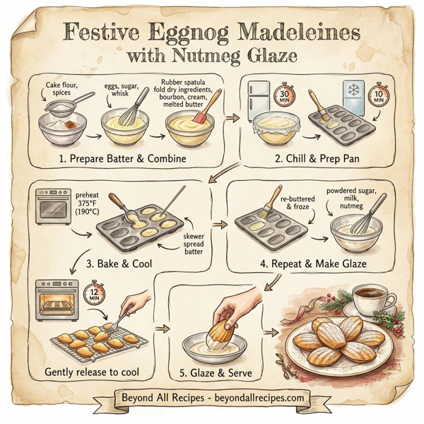 Festive Eggnog Madeleines with Nutmeg Glaze instructions