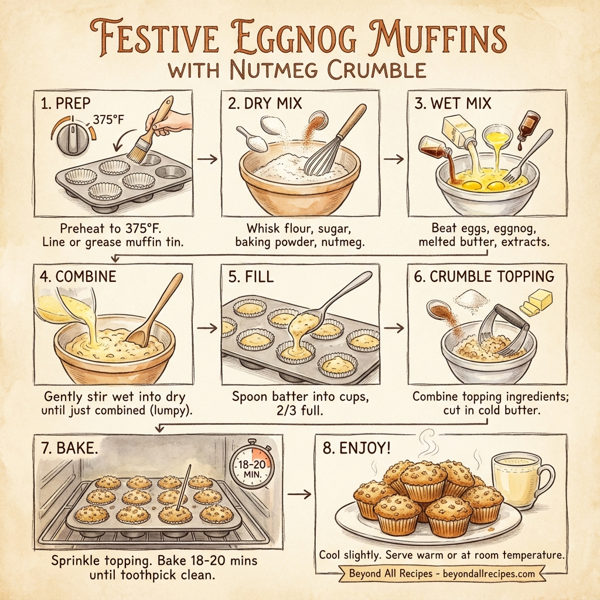 Festive Eggnog Muffins with Nutmeg Crumble instructions