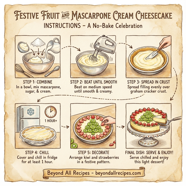 Festive Fruit and Mascarpone Cream Cheesecake instructions