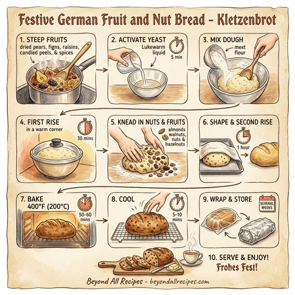 Festive German Fruit and Nut Bread - Kletzenbrot instructions
