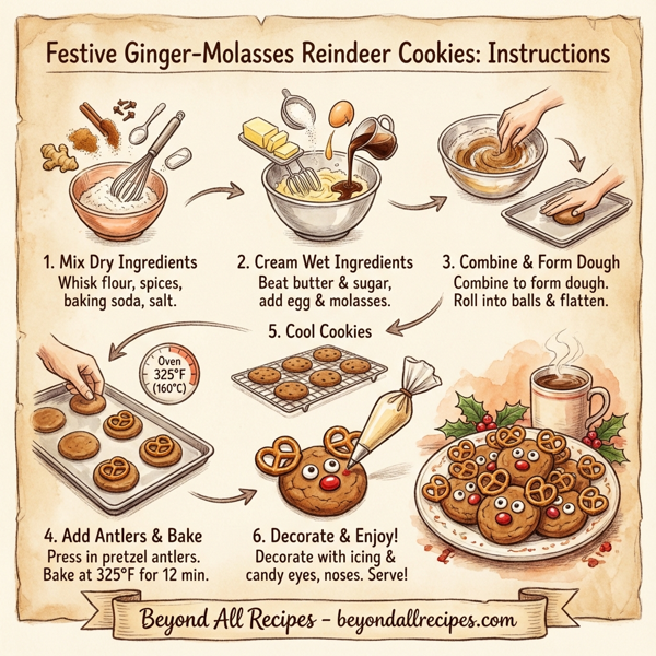 Festive Ginger-Molasses Reindeer Cookies instructions