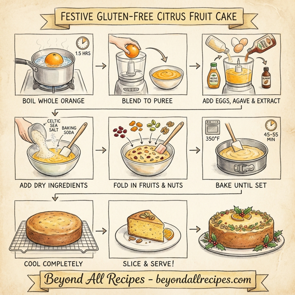 Festive Gluten-Free Citrus Fruit Cake instructions