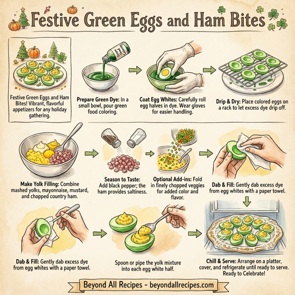 Festive Green Eggs and Ham Bites instructions
