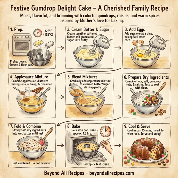 Festive Gumdrop Delight Cake instructions