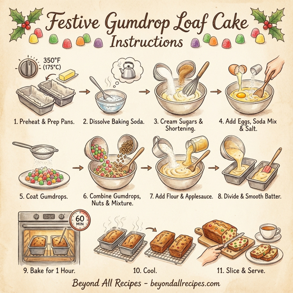 Festive Gumdrop Loaf Cake instructions
