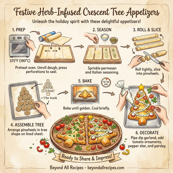 Festive Herb-Infused Crescent Tree Appetizers instructions