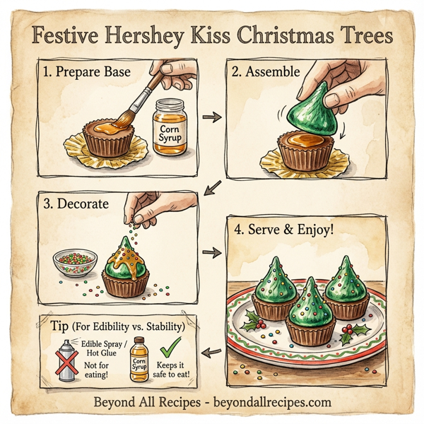 Festive Hershey Kiss Christmas Trees instructions