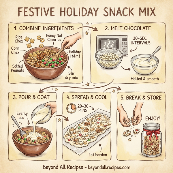 Festive Holiday Snack Mix instructions