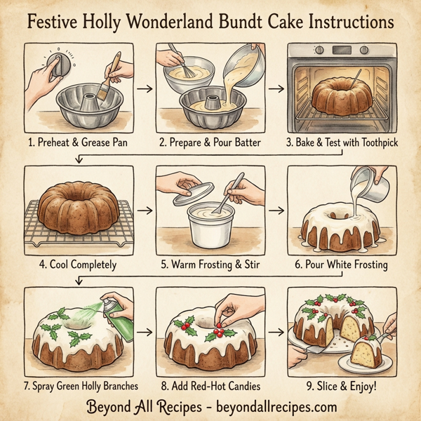 Festive Holly Wonderland Bundt Cake instructions