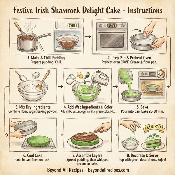Festive Irish Shamrock Delight Cake instructions