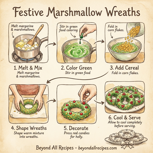 Festive Marshmallow Wreaths instructions