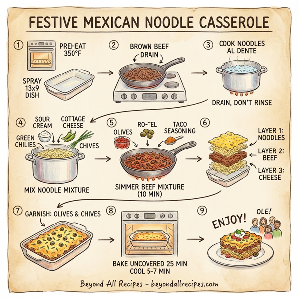 Festive Mexican Noodle Casserole instructions